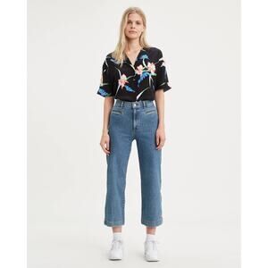 Levi's Premium Women's Ribcage Wide Leg Cropped Women's Jeans Blue Size 29